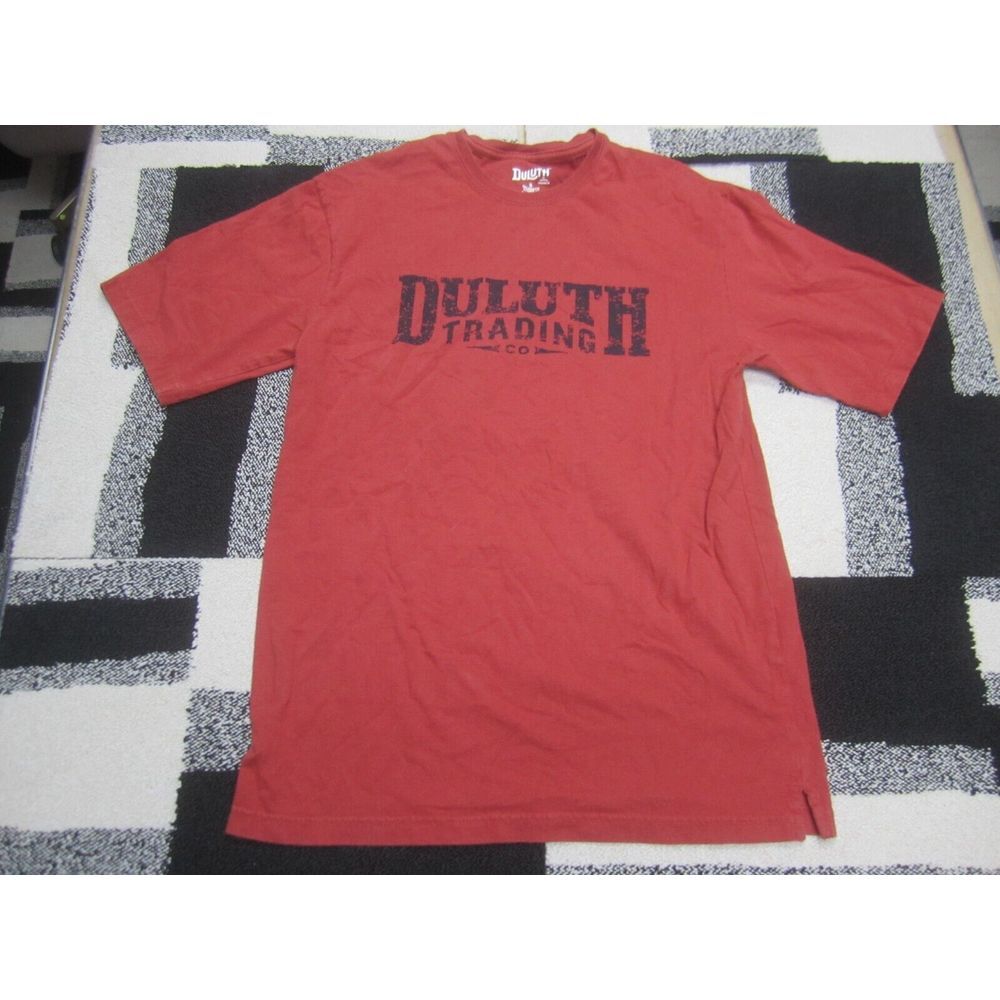 Duluth Trading Shirt Mens Small Red Relaxed Fit Longtail T Cotton Short Sleeve‎